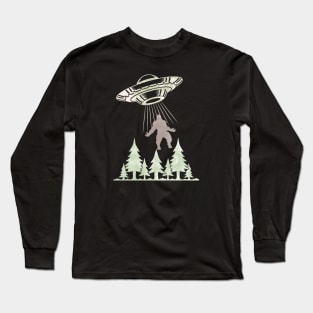Alien Abduction Bigfoot Edition Long Sleeve T-Shirt